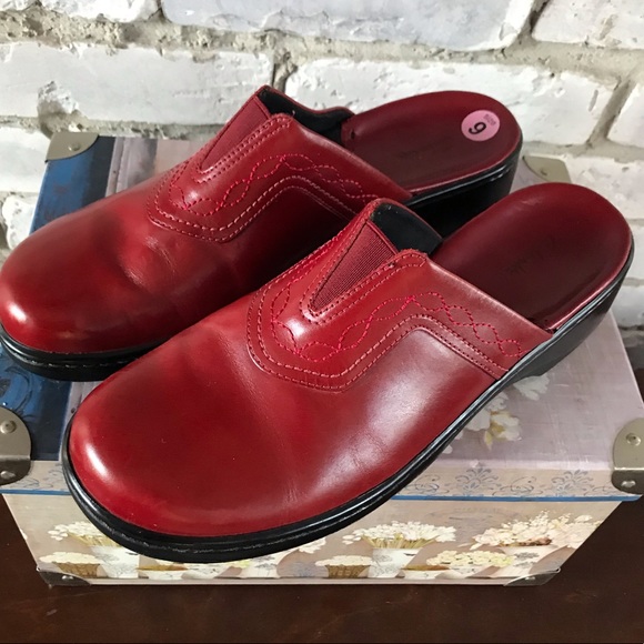 clarks slip on mules